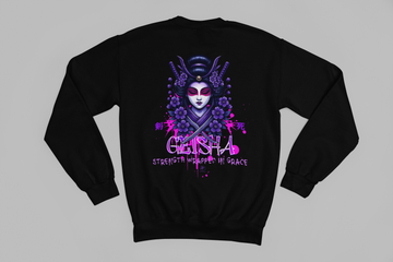 Black Sweatshirt Purple Gheisha