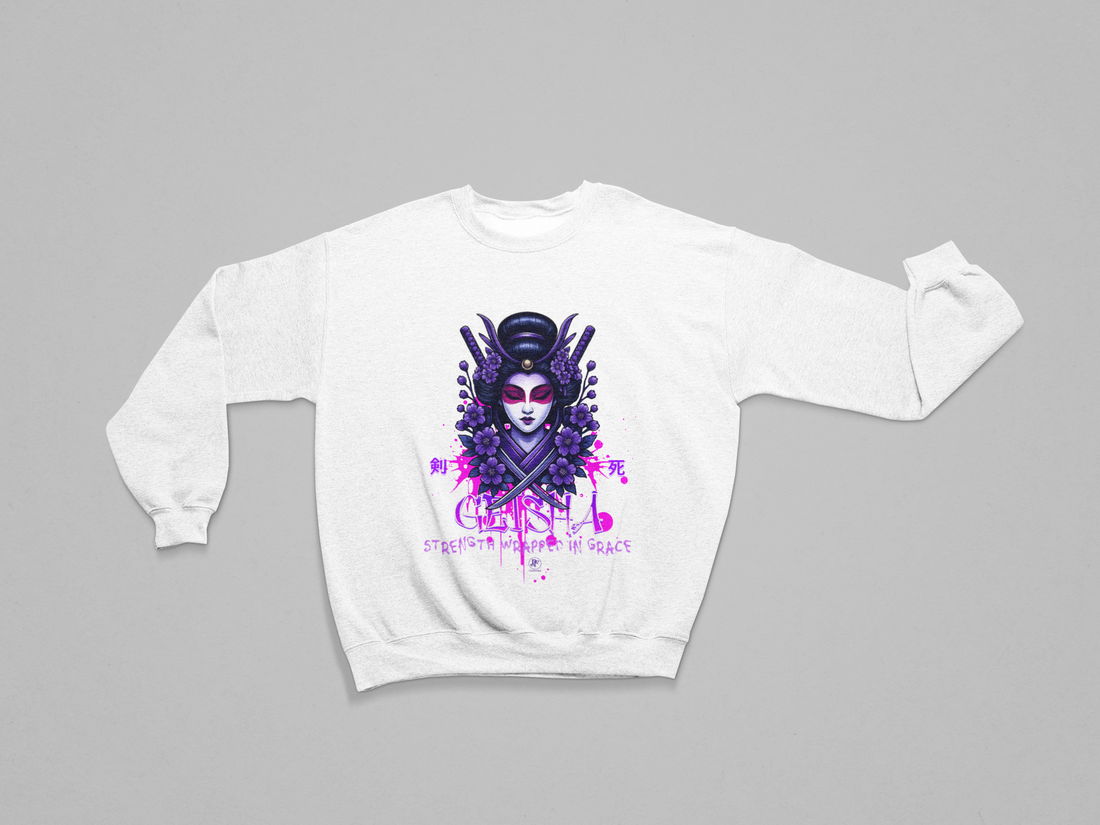 Black Sweatshirt Purple Gheisha